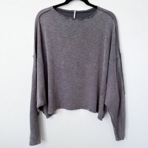 Hello Nite Dolman Sleeve Top Womens Medium Gray Cotton Soft Comfy Cozy Casual